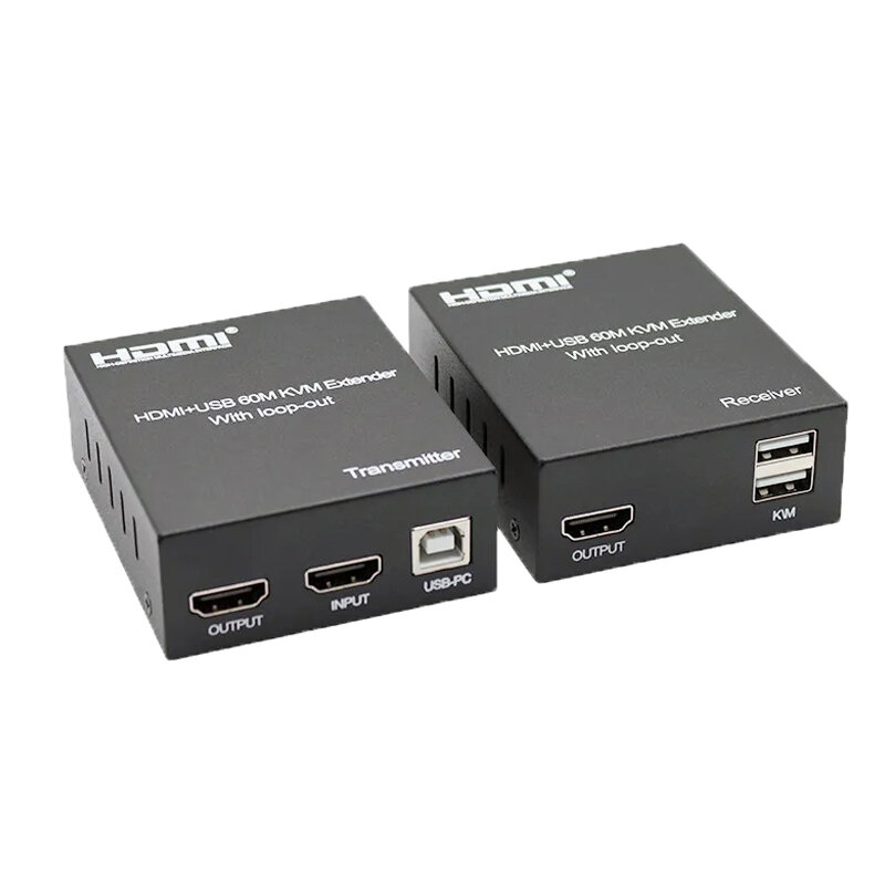 HDMI KVM-удлинитель (extender) до 60 м по витой паре, HDMI+USB, 4K | ORIENT VE049