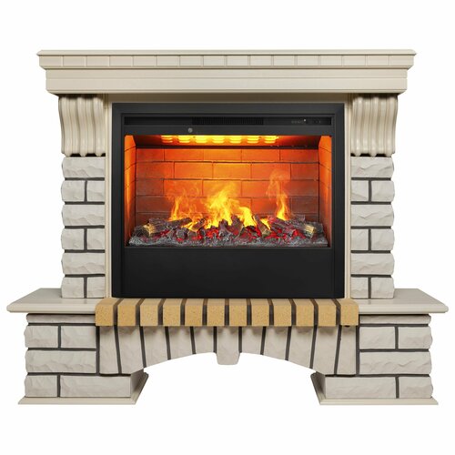 электрокамин realflame country vr 26 wt 614 с очагом 3d cassette 630 дрова black вставка Электрокамин RealFlame COUNTRY VR 26 WT-614 с очагом 3D Helios 26