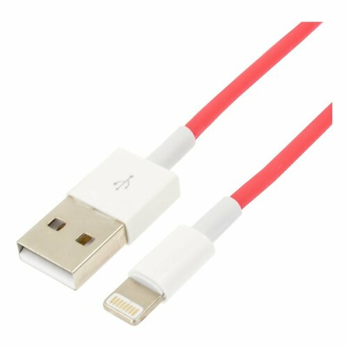 Дата-кабель USB-Lightning, 1 м, красный, AA пуловер noname размер 46 красный