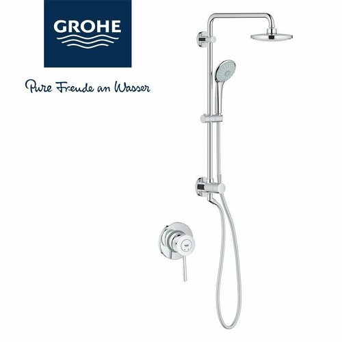 Душевой набор с тропическим душем Grohe BauClassic Retro-fi System 180, Германия душевой набор с тропическим душем grohe bauclassic retro fi system 180 германия