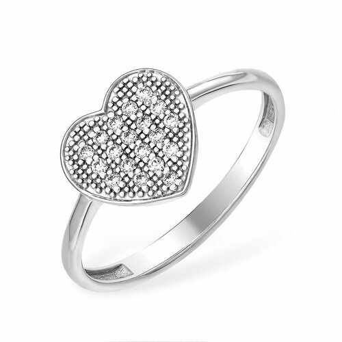 фото Кольцо tosya, серебро, 925 проба, фианит, размер 18