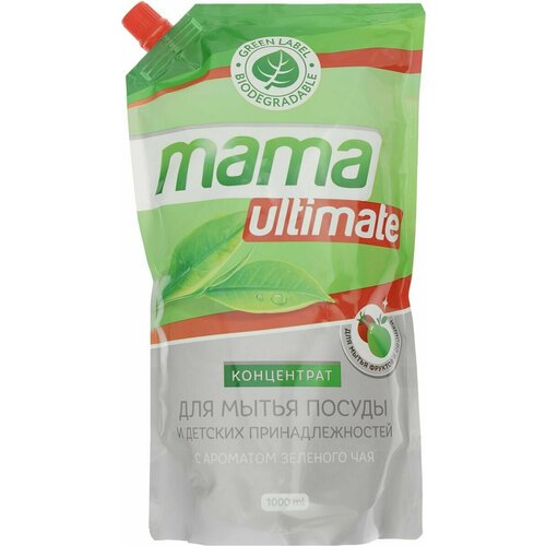 Средство для мытья посуды Mama Ultimate с ароматом зеленого чая концентрированное, 1л - 3 шт.