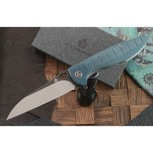 фото Складной нож qsp knife locust, сталь 154cm, рукоять голубая микарта qs117-c
