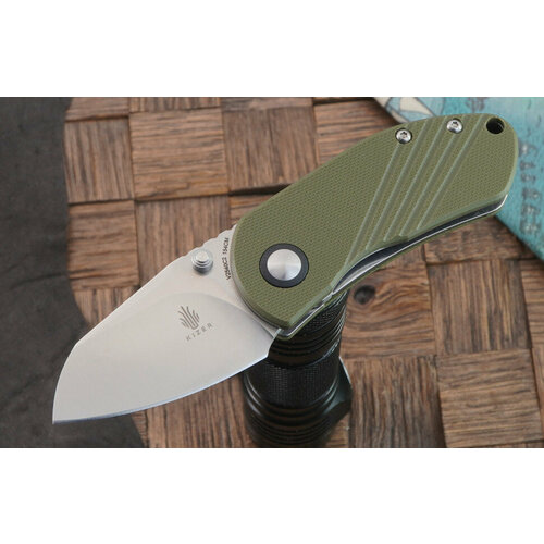 Складной нож Kizer Knives Contrail сталь 154CM, зеленый G-10 складной нож kizer c01c xl сталь 154cm рукоять зеленая g10