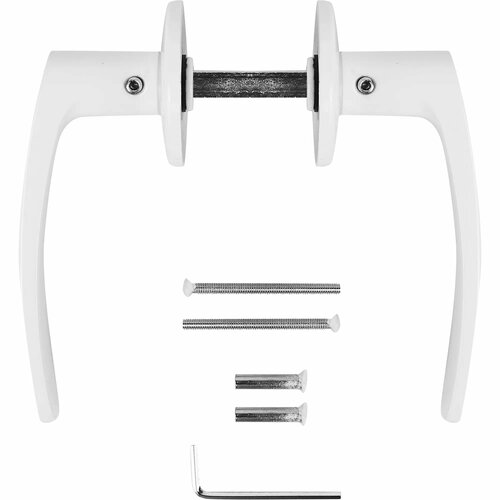 Дверные ручки без запирания комплект цвет белый 1128₽