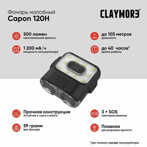 Фонарь CLAYMORE Capon 120H цв. Black
