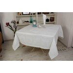 Скатерть на стол, 130х170, тканевая, цвет белый, хлопок и лен, 