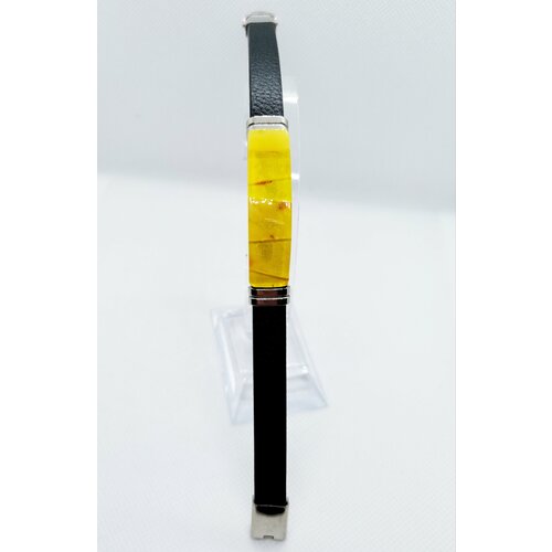 Жесткий браслет Верона, янтарь, размер 20 см, размер one size, желтый, черный amberholl плоский янтарный браслет из цельных пластинок