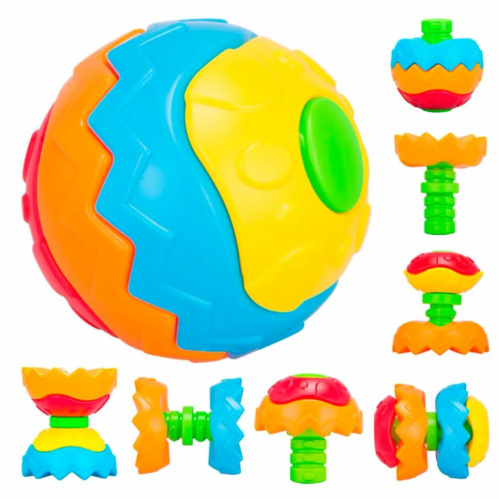 Развивающая игрушка Мяч 3Д / Пирамидка пазл / Логический шар