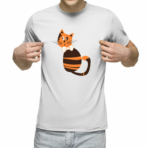мужская футболка рыжий кот с леденцом xl белый Футболка Us Basic, размер 2XL, белый
