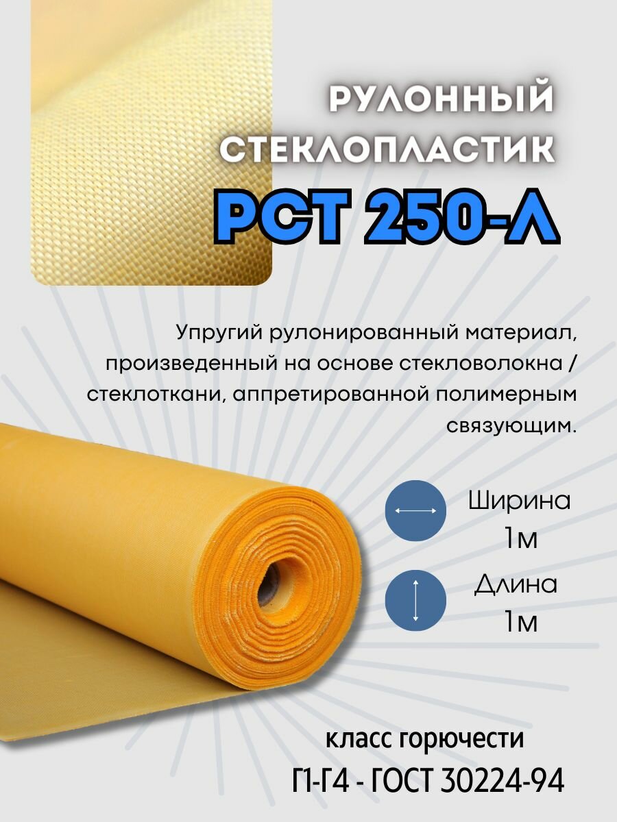 Рулонный стеклопластик марки РСТ250, 1 метр