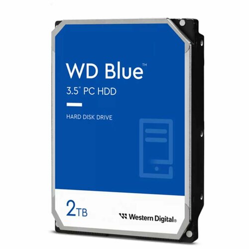 Внутренний жесткий диск 3,5 2Tb Western Digital (WD20EARZ) 64Mb 5400rpm SATA3 Blue Desktop жесткий диск western digital wd sata3 1tb blue 5400 64mb wd10ezrz