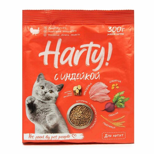 Корм для котят Harty 0.3кг с индейкой сухой