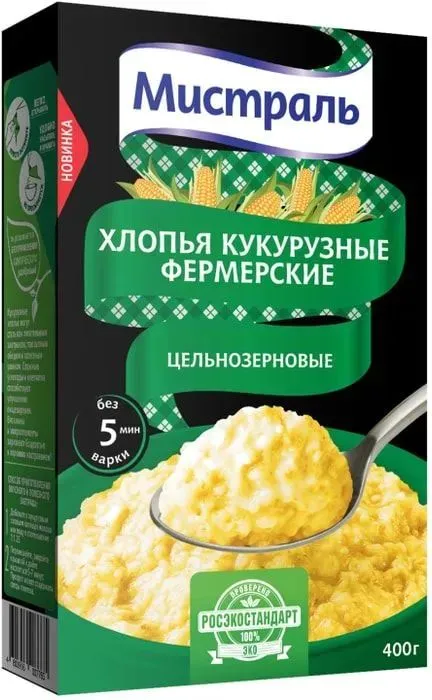 Хлопья кукурузные 4 шт по 400 г Мистраль Фермерские