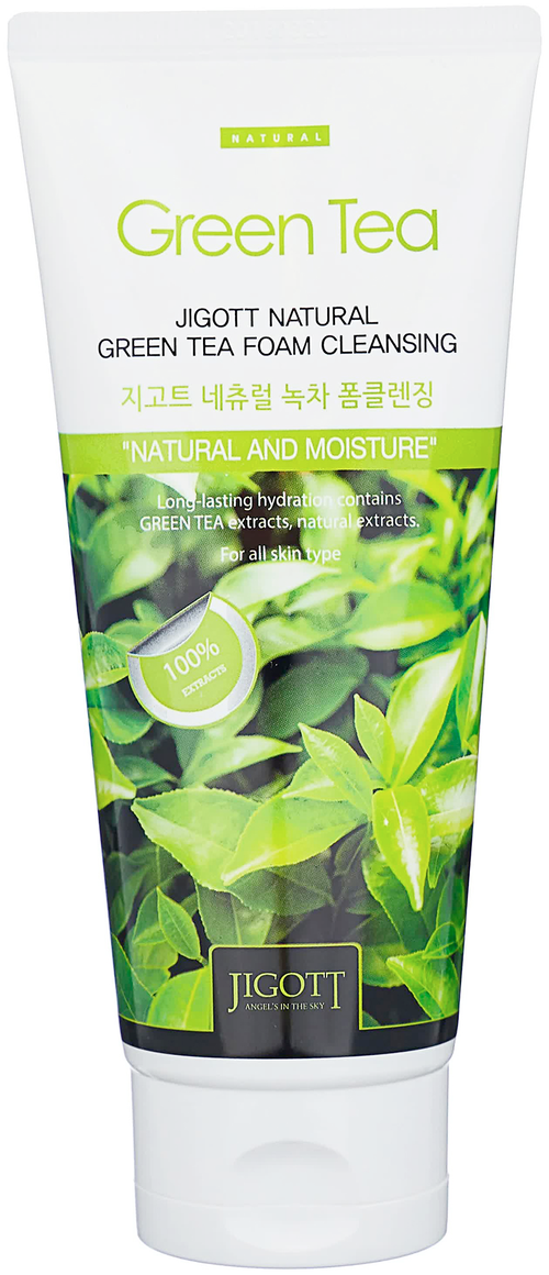 Пенка для лица с экстрактом зеленого чая Jigott Natural Green Tea Foam Cleansing, 180 мл