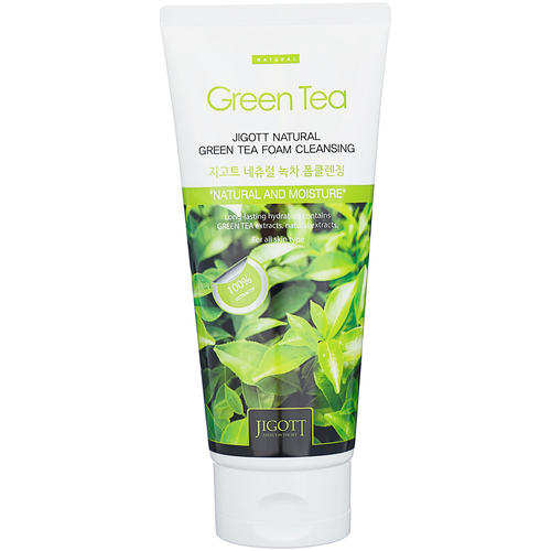 Пенка для лица с экстрактом зеленого чая Jigott Natural Green Tea Foam Cleansing, 180 мл