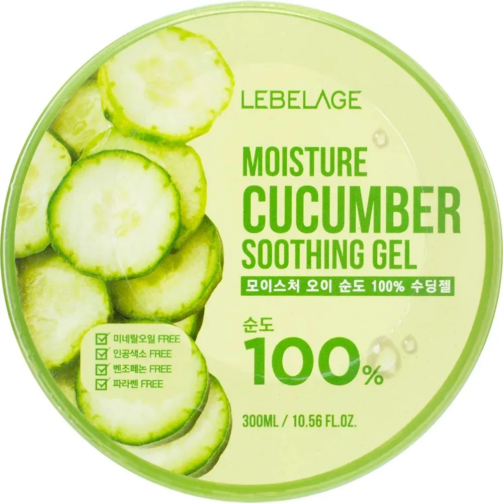 Гель для лица и тела с экстрактом огурца Lebelage Moisture Cucumber 100% Soothing Gel, 300 мл