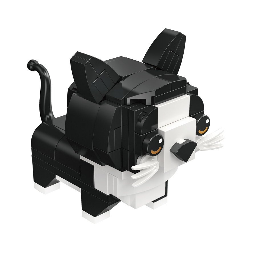 фото Конструктор детский Кошка черно-белая / мир животных / 103 детали