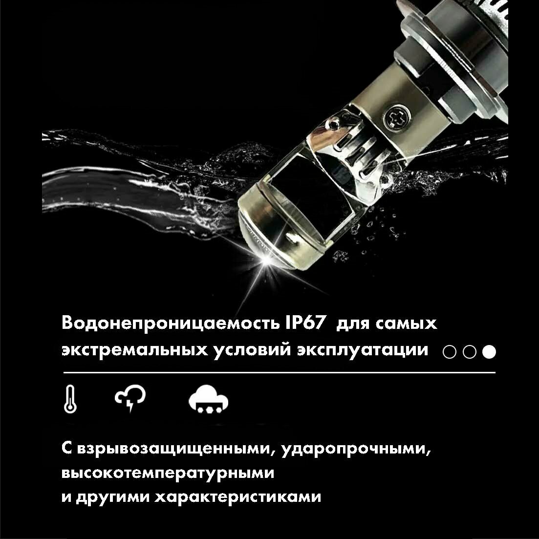 Автомобильные Лед лампы H7 6000 К светодиодные мини линзы bi led — фото 1