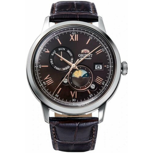 Наручные часы ORIENT, коричневый, серебряный наручные часы orient серебряный коричневый