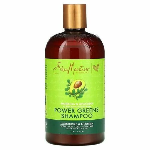 SheaMoisture, Power Greens, шампунь, моринга и авокадо, 384 мл