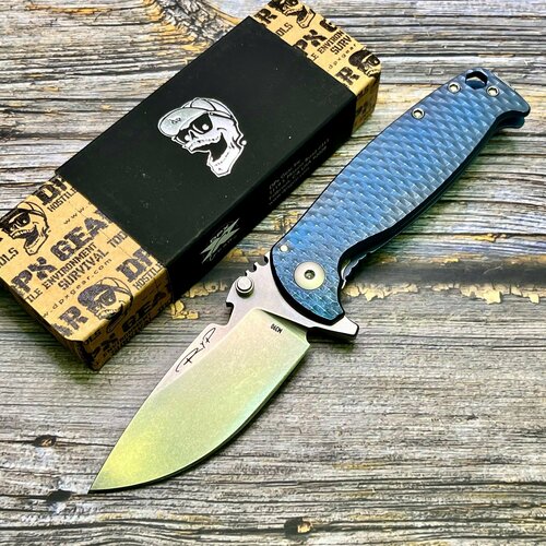 фото Нож складной dpx gear dpxhsf010 hest, m390 blade, blue titanium handle нет бренда