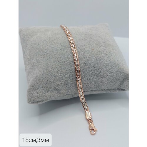 Браслет-цепочка FJ Fallon Jewelry Браслет на руку бижутерия, циркон, 1 шт., размер 18 см, золотистый, серебристый