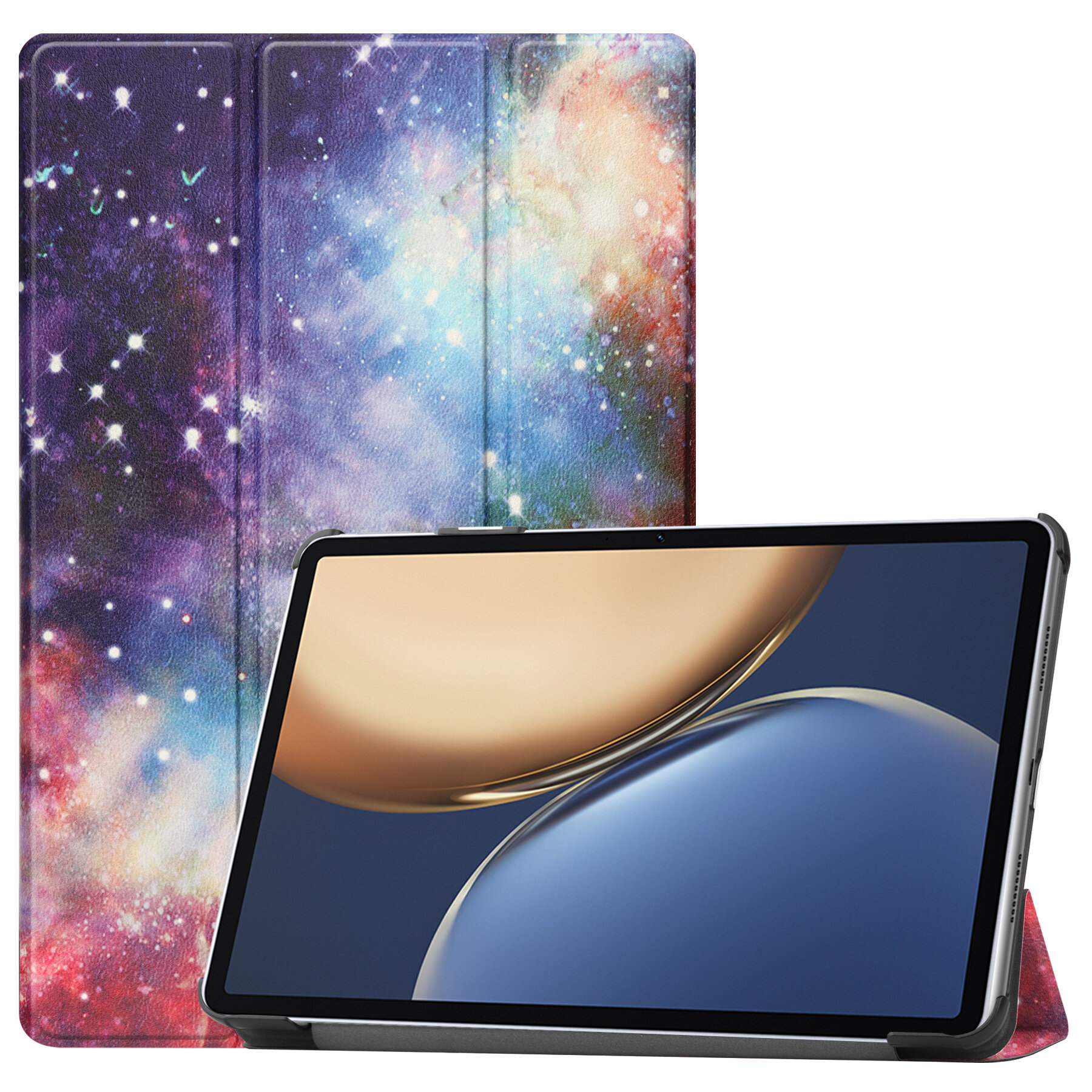 Чехол-обложка футляр Чехол. ру для Huawei Honor Tab V7 Pro (BRT-W09) 2021 тонкий с магнитной застежкой необычный с красивым рисунком тематика Звездн.