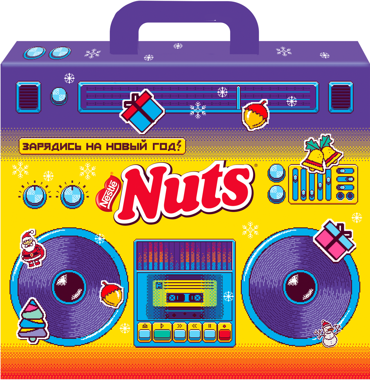Новогодний набор кондитерских изделий NUTS Магнитофон, 424,6 г - фотография № 15