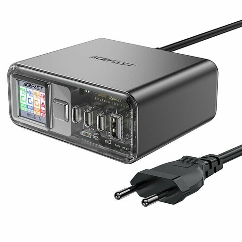 Сетевое зарядное устройство/Быстрая зарядка ACEFAST Desktop Power Station Z4 PD218W GaN AF-Z4-GY зарядное устройство dismac power adapter gan 65w usb 2xusb type c black 4698538900013