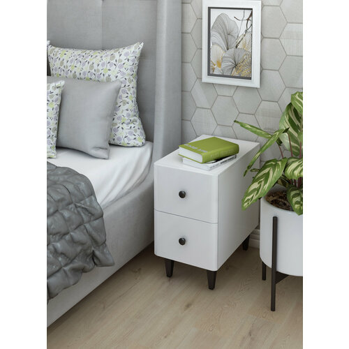 Прикроватная тумба, REGENT style, ТПФрея 2 ящика, белый