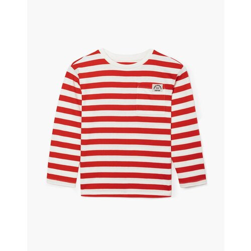 фото Лонгслив gloria jeans, размер 5-6л/116 (30), белый, красный