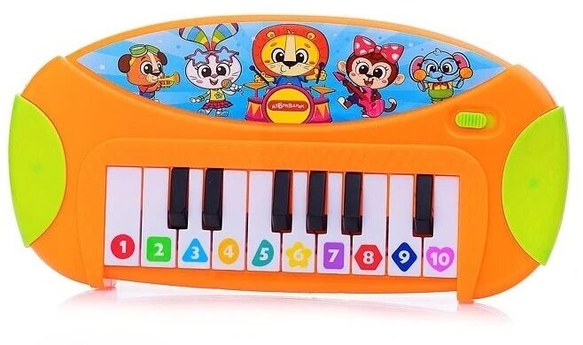 Интерактивная музыкальная игрушка-Пианино "Любимые песенки" (3119А) оранжевый А