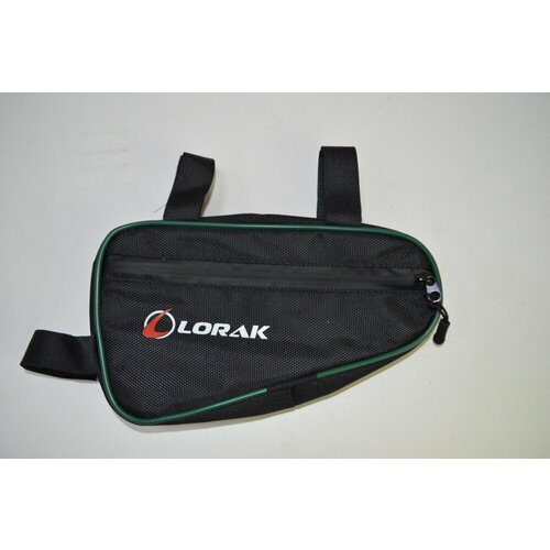 Велосумка Lorak 453 под раму 23х12,5х5см черно-зелёный