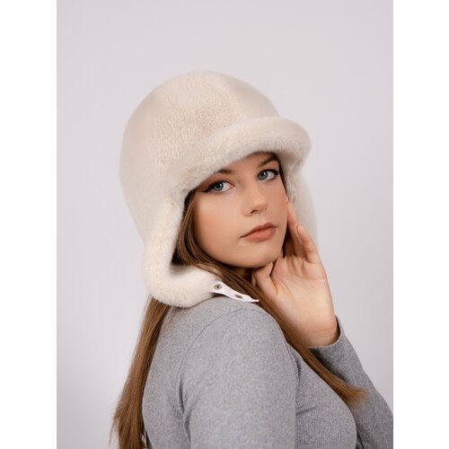 фото Шапка ушанка , размер 55-56-57, экрю нет бренда