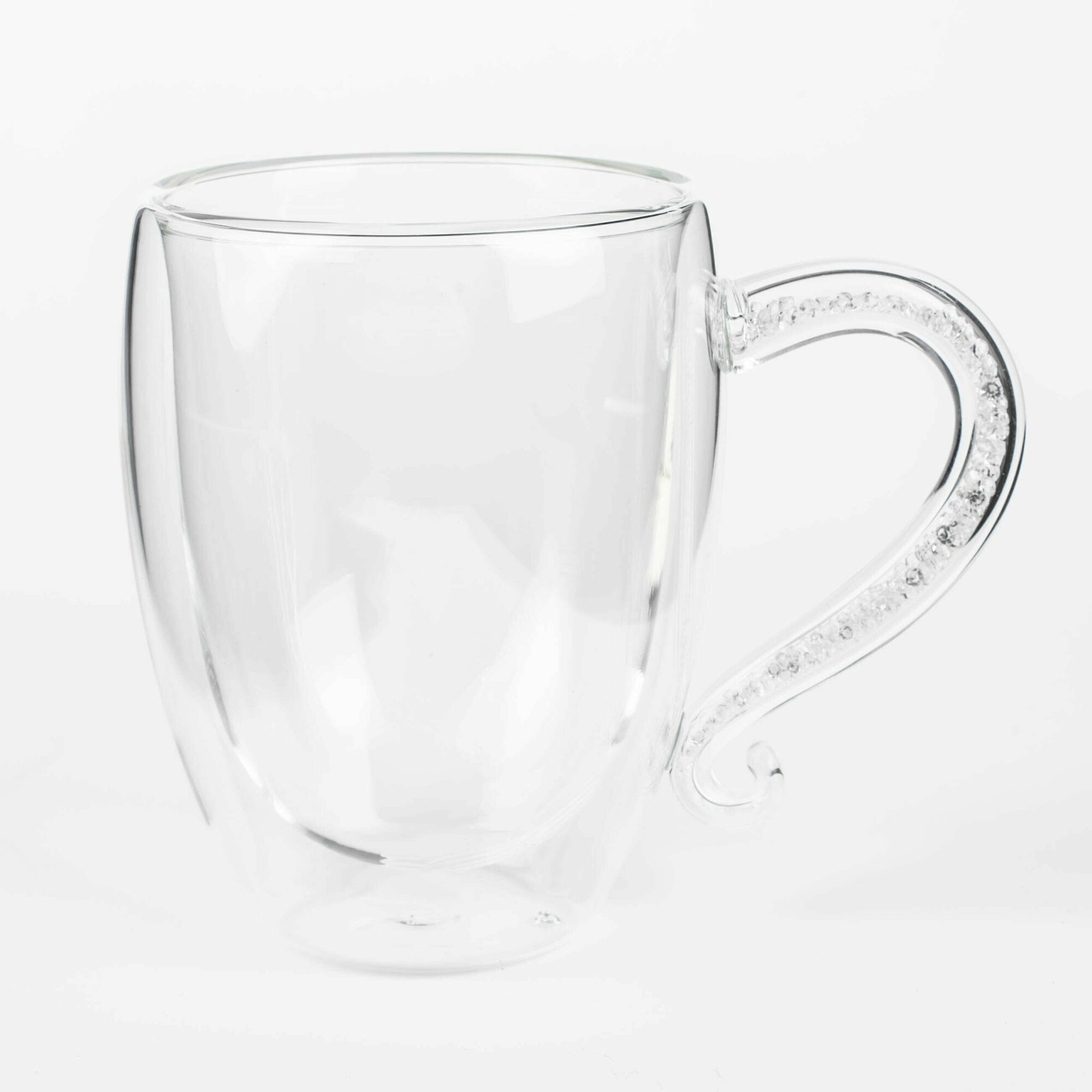 фото Кружка, 350 мл, стекло Б, с кристаллами в ручке, Air decor