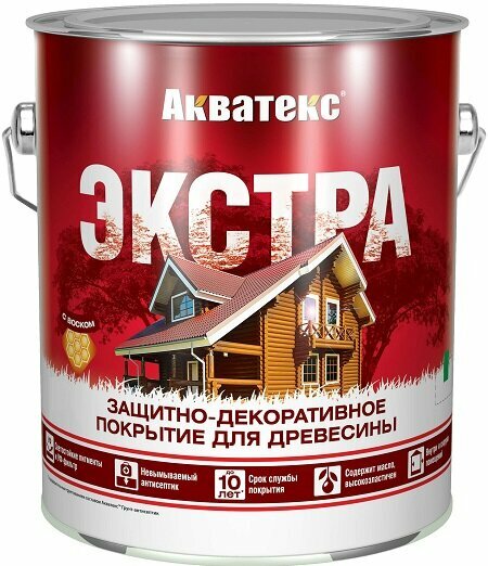 фото Антисептик Акватекс Экстра 0.8л Бесцветный Глянцевый для Внутренних и Наружных Работ.