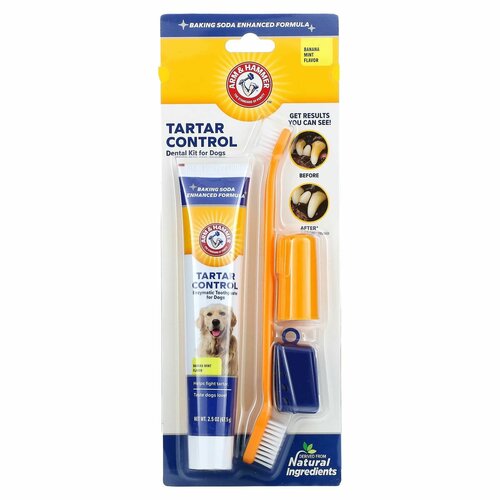 Arm & Hammer, Tartar Control, стоматологический набор для собак, банан и мята