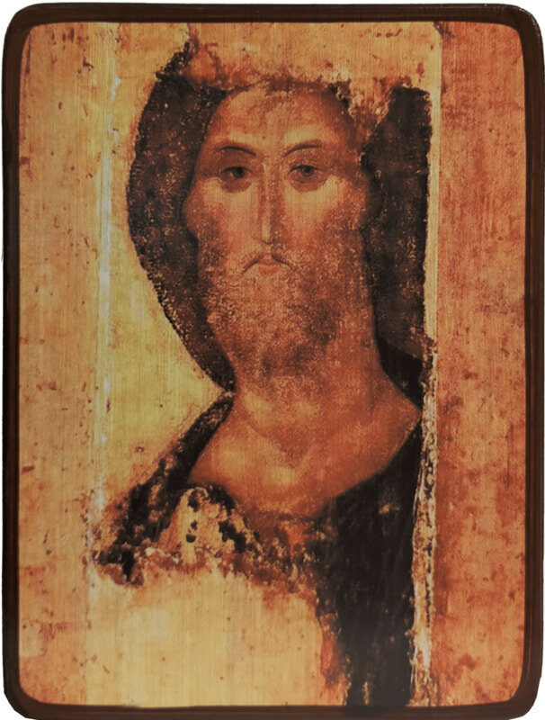 Икона Спас из Звенигородского Чина (А. Рублев 15 век), размер 6 х 9 см