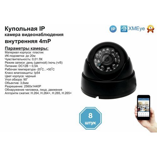 8шт DVB300IP4MP Внутренняя IP камера 4мП с ИК до 20м 1710000₽