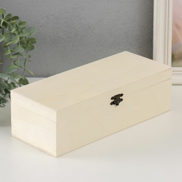 фото Шкатулка дерево под роспись "Прямоугольная" замок пряжка 26х11х8 см