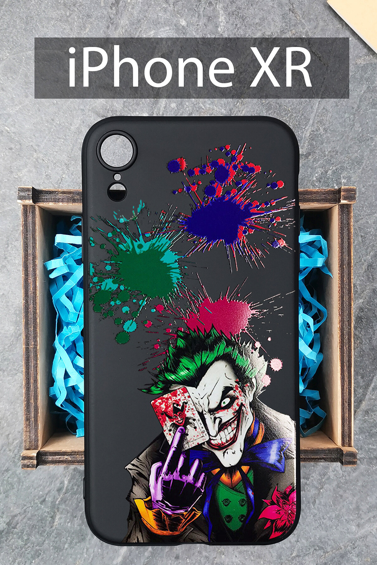 Силиконовый чехол Джокер карта с кляксой для iPhone XR / Айфон XR