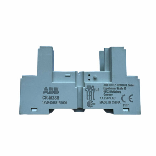 abb цоколь cr m4ss для реле cr m2 4пк abb 1svr405651r3000 Розетка стандартная ABB CR-M2LS (1SVR405651R1000) для реле серии CR-M (2CO, 7А при 250В AC-12), 1шт.