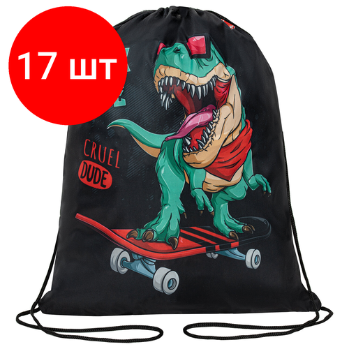 Комплект 17 шт, Мешок для обуви пифагор, 1 отделение, 42х34 см, T-Rex, 271606 мешок для сменной обуви t rex 2871