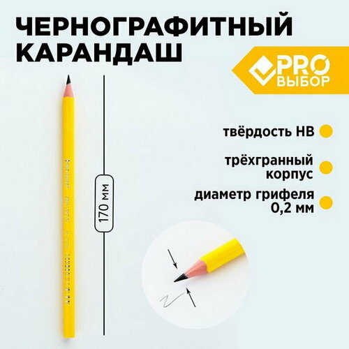 Карандаш простой чернографитный НВ PROвыбор 