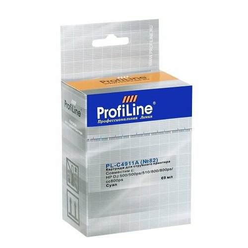 ABC Картридж ProfiLine 82 PL-C4911A (голубой) для DesignJet 500/510/800/815/820с profiline pl tnr w407 bk 500