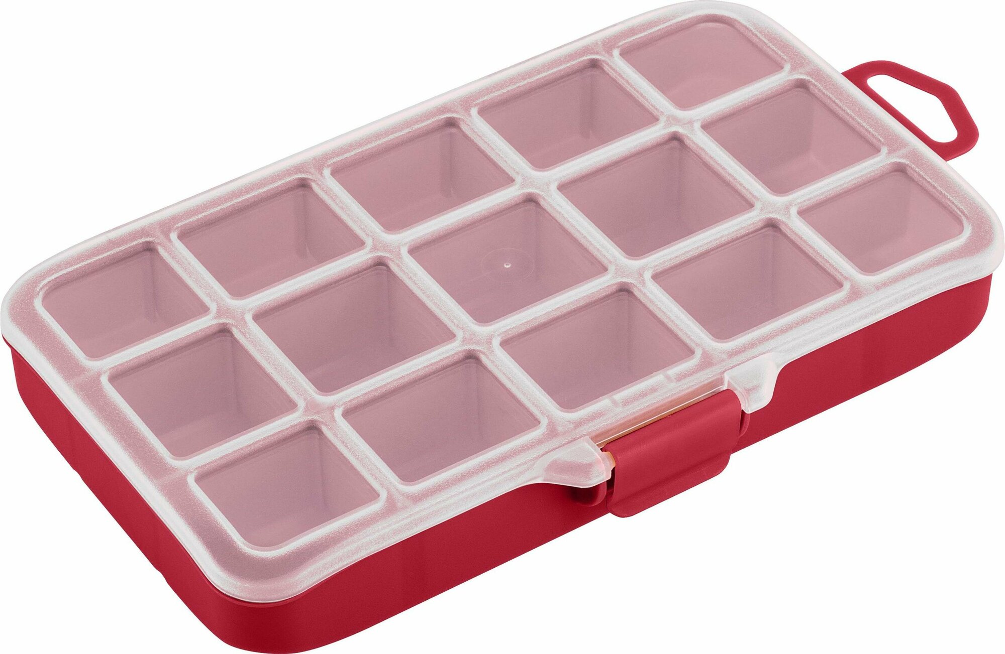 фото Органайзер Expert универсальный с прозрачной крышкой, контейнер для хранения строительных аксессуаров метизов гвоздей 20,5x13x3,3см красный Blocker