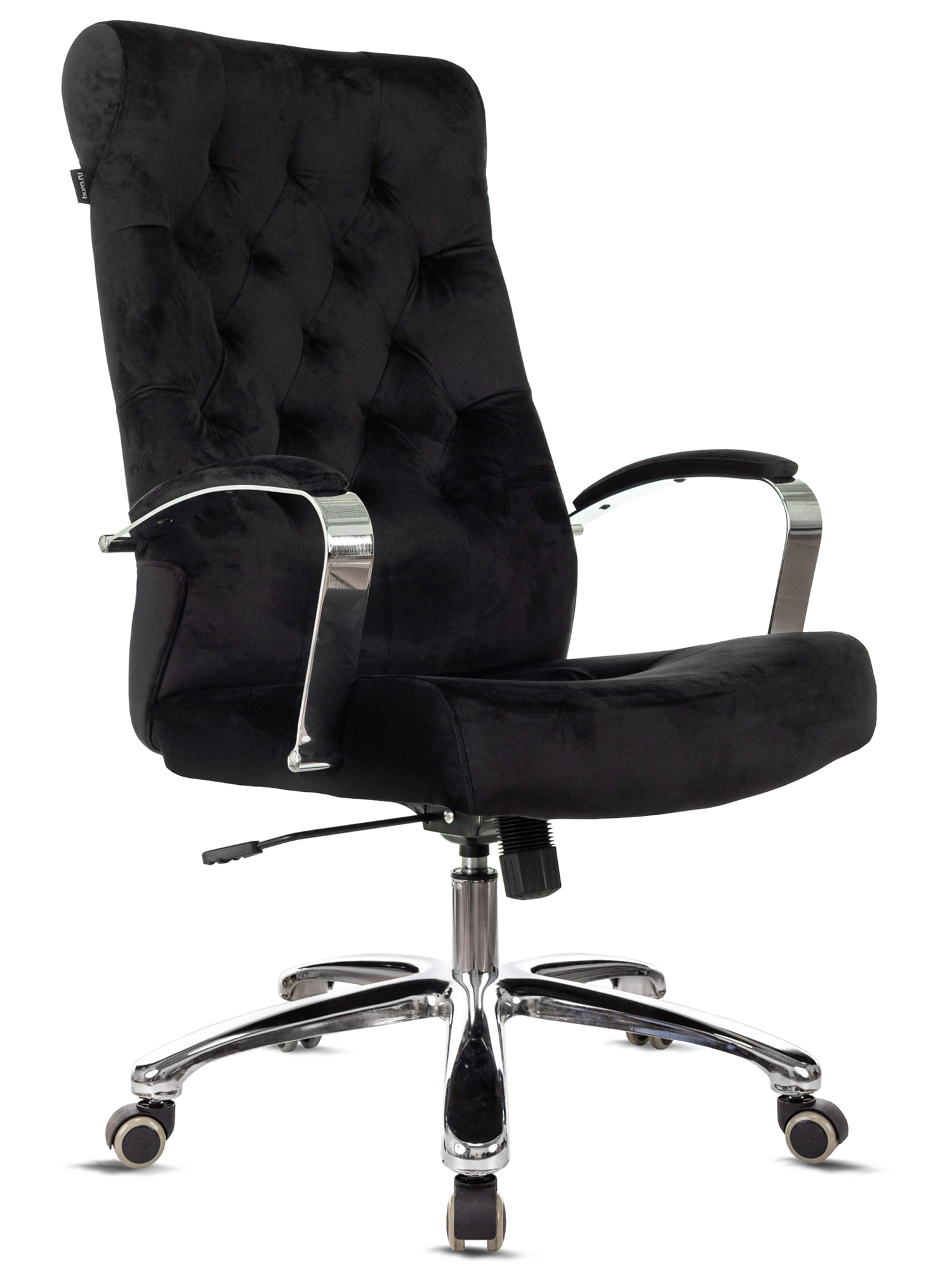 Кресло руководителя T-9928SL Fabric черный Italia Black крестов. металл хром / Компьютерное кресло для директора начальника менеджера