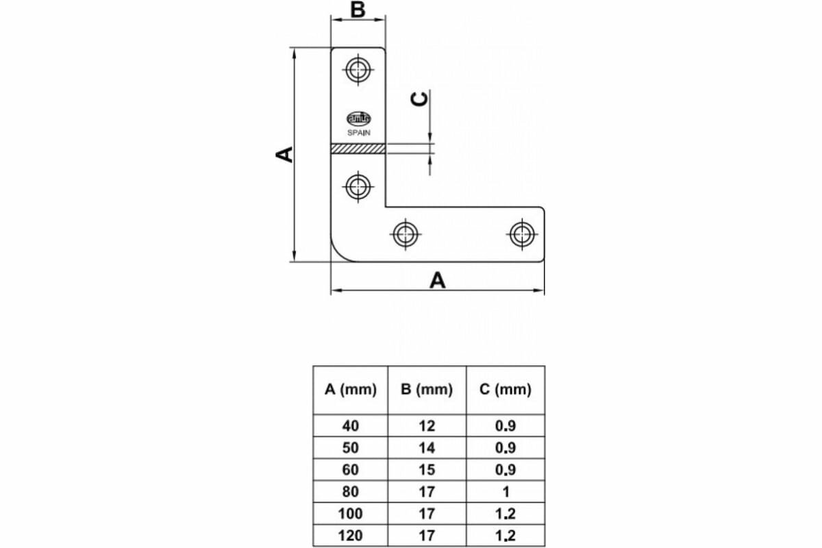 Плоский уголок Amig 1-100 цинк, 1 шт. 409 - фотография № 3