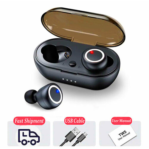 Беспроводные блютус наушники TWS A2 зарядная станция черный 590₽